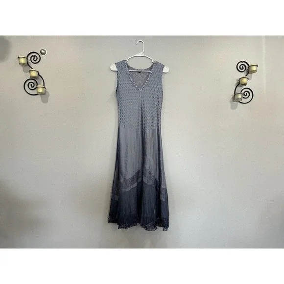 Komarov | Dresses | Komarov Beaded Charmeuse Chiffon Fregatta Blue Dress No  Jacket Large L | Poshmark